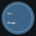 Naar/van Blue White Christmas Gift Label<br><div class="desc">Naar/van Blue White Christmas Gift Label</div>