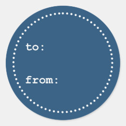 Naar/van Blue White Christmas Gift Label