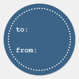 Naar/van Blue White Christmas Gift Label