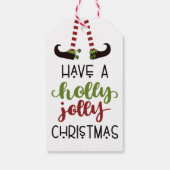 NAAR VAN Elf Holly Jolly Kerstmis Cadeaulabel