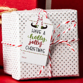 NAAR VAN Elf Holly Jolly Kerstmis Cadeaulabel