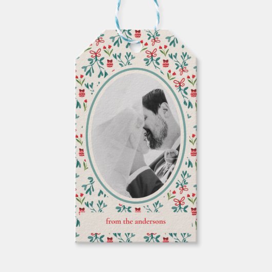 Naar van Foto Gift Label Grandmillennial Pattern Cadeaulabel (Voorkant)