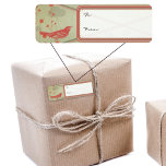 Naar & Van Gift Label Sticker  Bird Christmas<br><div class="desc">Rood en groen van en naar cadeau Label Stickers  Vogel Kerst stickers Design door Sandra</div>