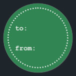 Naar/van Green White Christmas Gift Label<br><div class="desc">Naar/van Green White Christmas Gift Label</div>