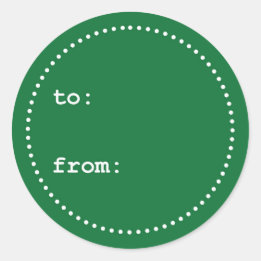 Naar/van Green White Christmas Gift Label