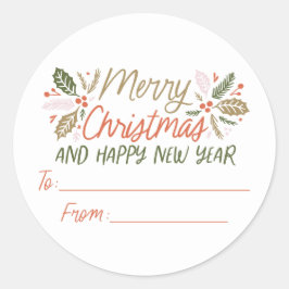 Naar/van het  type Holly Berry kerstcadeau Ronde Sticker