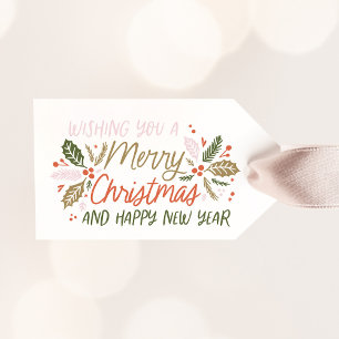 Naar/van het type Holly Berry Kerstmis Cadeaulabel