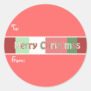 "Naar" & "Van" Kerst sticker u kiest kleur