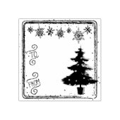 Naar Van Kerstboom Geschenk Label Stempel (Afrduk)