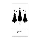 Naar / Van Kerstboom Gift Label Rubber Stamp Rubberstempel (Afrduk)