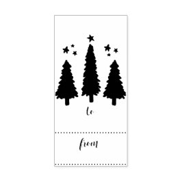 Naar / Van Kerstboom Gift Label Rubber Stamp Rubberstempel
