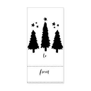 Naar / Van Kerstboom Gift Label Rubber Stamp Rubberstempel