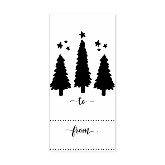 Naar / Van Kerstboom Gift Label Rubber Stamp Rubberstempel (Afrduk)