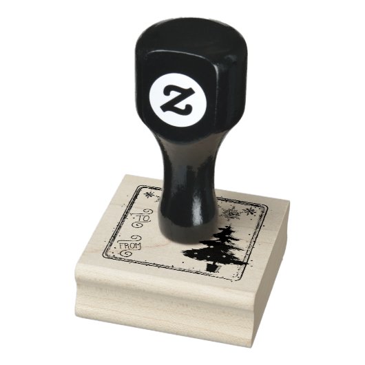 Naar van kerstboomschil Label Rood stempel (Stempel)