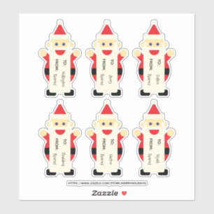 Naar van Label Santa Cartoon Cute Fun Kerstmis