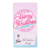 Naar/van Label Wij wensen u een vrolijk kerstroze (Voorkant)