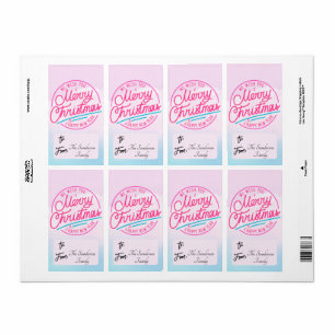 Naar/van Label Wij wensen u een vrolijk kerstroze