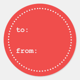 Naar/van Red White Christmas Gift Label