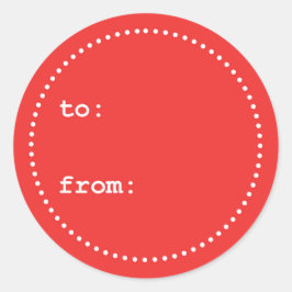Naar/van Red White Christmas Gift Label