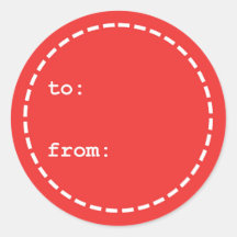 Naar/van Rood en Wit Kerstcadeau Label