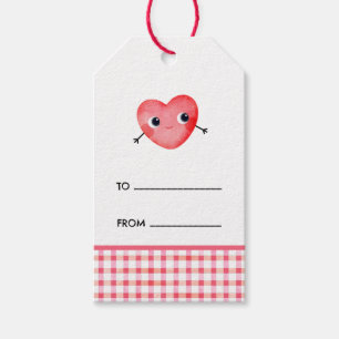 'naar' 'van' tekst gunst met cute baby hart cadeaulabel