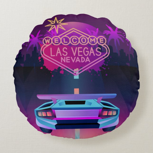 naar vegas rond kussen (Voorkant)