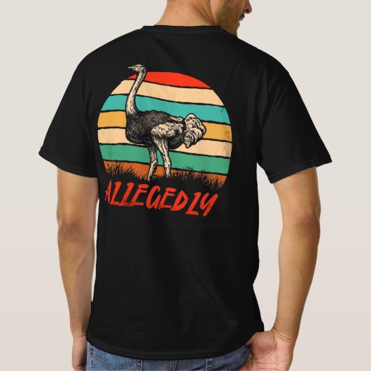 Naar verluidt zou de  Retro Funny Ostrich van Ostr T-shirt (Achterkant)