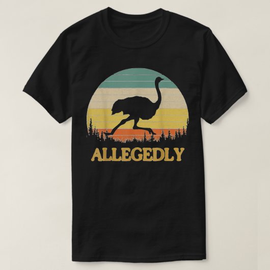 Naar verluidt zou Ostrich Funny Retro Flightless B T-shirt (Design voorkant)