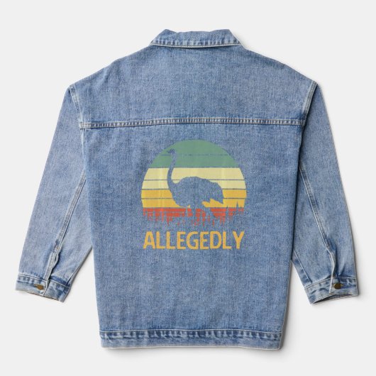 Naar verluidt zou Ostrich Funny Retro Funny Flight Denim Jacket (Achterkant)