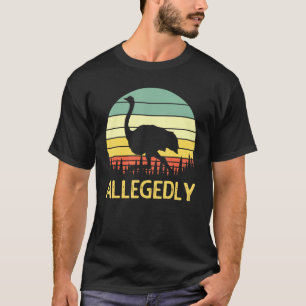 Naar verluidt zou Ostrich Funny Retro Funny Flight T-shirt