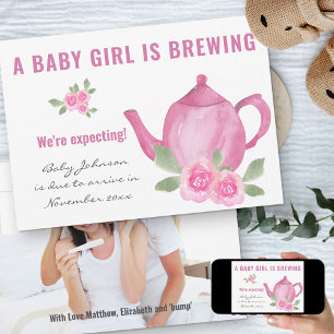 Naar verwachting Foto Baby Girl is een zwangere vr Aankondiging