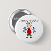 Naar verwachting tweelingjongens ronde button 5,7 cm (Voorkant /achterkant)