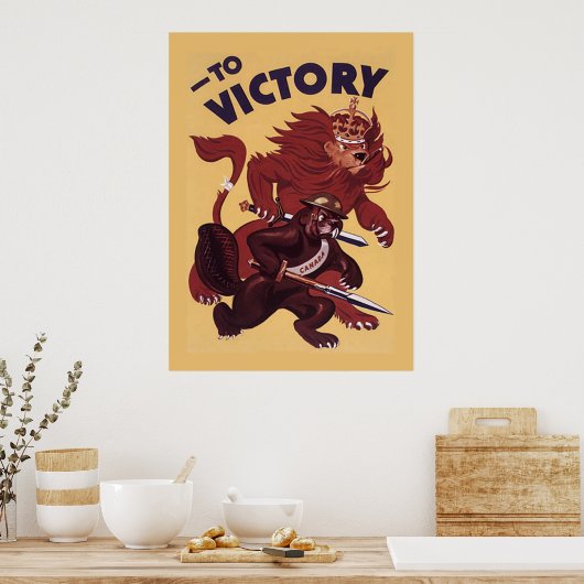 Naar Victory Canada ~ War Propaganda Campaign. 194 Poster (Keuken)