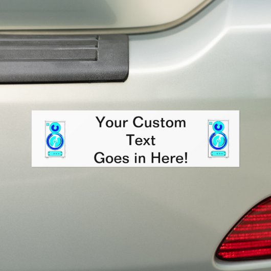 Naar voren gericht blauw en wit Single Speaker Afb Bumpersticker (Op auto)