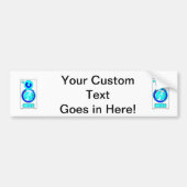 Naar voren gericht blauw en wit Single Speaker Afb Bumpersticker (Voorkant)