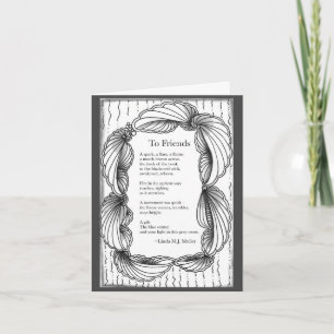 Naar vrienden gedicht Klein, 4 "x 5.6" gevouwen no Notitiekaartje