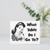 Naar welke tafel ga ik? briefkaart (Staand voorkant)
