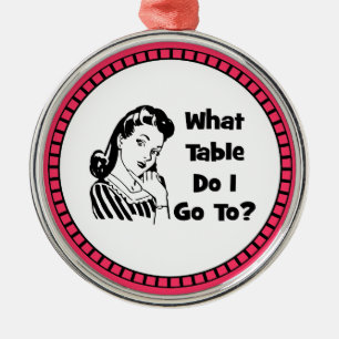 Naar welke tafel ga ik? metalen ornament