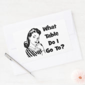 Naar welke tafel ga ik? rechthoekige sticker (Envelop)