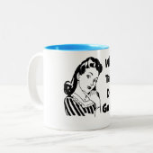 Naar welke tafel ga ik? tweekleurige koffiemok (Voorkant links)