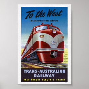 Naar West-Australië Spoorweg Reisposter Poster