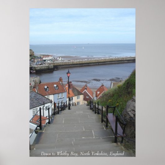 Naar Whitby Bay, North Yorkshire, Engeland Poster (Voorkant)