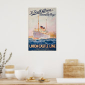 Naar Zuid-Afrika Union Castle Line Weekbladpost Poster (Keuken)