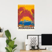 Naar Zuid-Amerikaanse vintage reisposter Poster (Thuiskantoor)