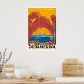 Naar Zuid-Amerikaanse vintage reisposter Poster (Keuken)