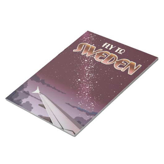 Naar Zweden vliegen Notitieblok (Schuin)