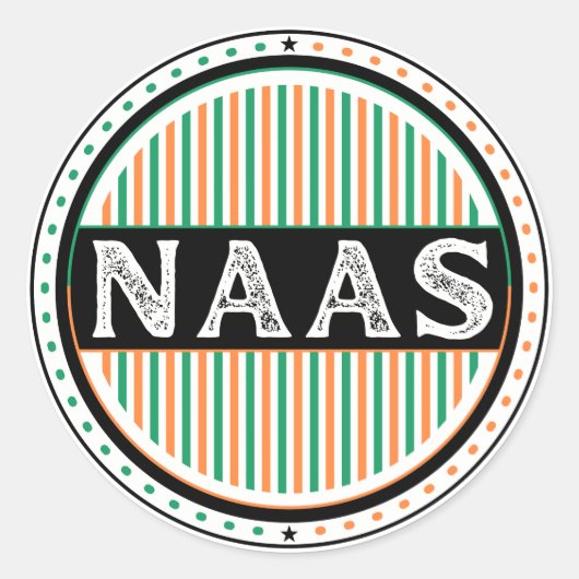 Naas City Pride Emblem – Ierse identiteit Ronde Sticker (Voorkant)