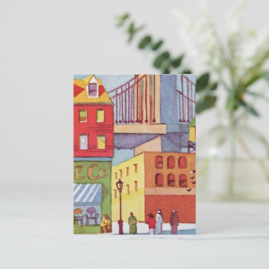 Naast de brug briefkaart (Staand voorkant)