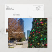 Naast de Dallas Kerstboom Dank je Briefkaart (Voorkant / Achterkant)