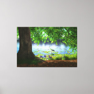 Naast de foto van het stille watercanvas canvas afdruk